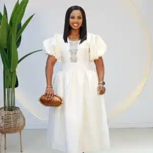 PUFF SLEEVE SKATER DRESS - Image 2