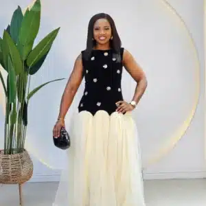 SLEEVELESS VELVET MESH SKATER DRESS - Image 2