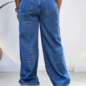 STUD TURN UP MOM JEANS - Image 3