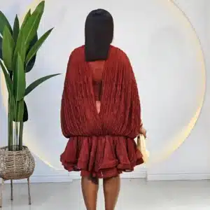 TISSUE MESH HEM DRESS - Image 9