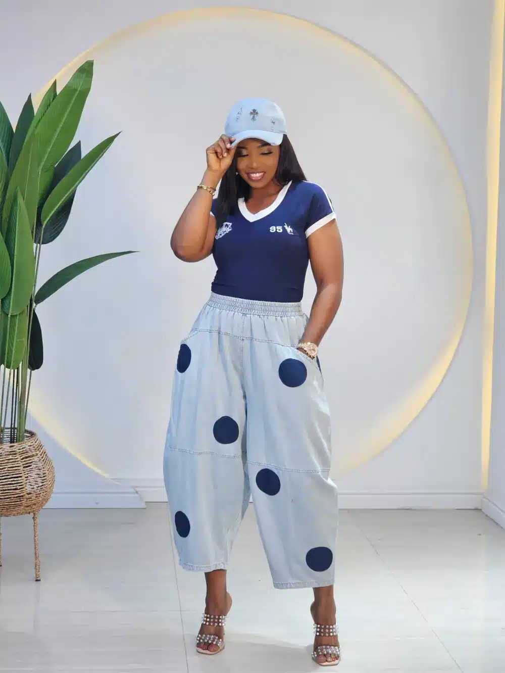 BOLD DOT CULOTTE JEANS