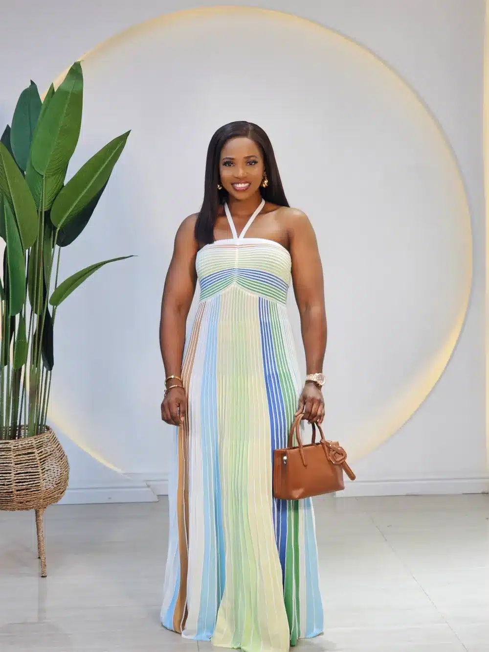 KNIT HALTER NECK DRESS