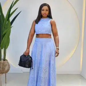 LACE FLARE SKIRT & CROP TOP SET - Image 4