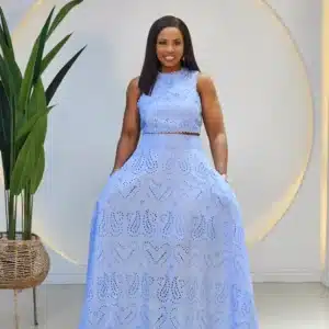 LACE FLARE SKIRT & CROP TOP SET - Image 2