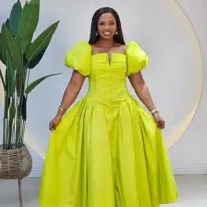 PUFF SLEEVE MIDI DRESS - Image 2