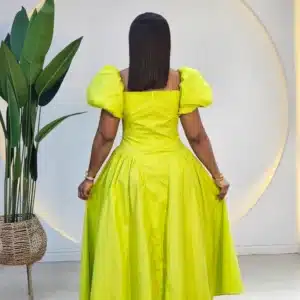 PUFF SLEEVE MIDI DRESS - Image 6