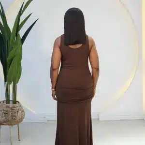 RUCH & BROOCH WAIST SLEEVELESS DRESS - Image 3