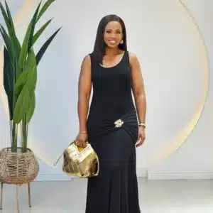 RUCH & BROOCH WAIST SLEEVELESS DRESS - Image 4