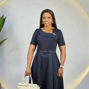 SLANT NECK CASEMENT PLEAT DRESS - Image 3