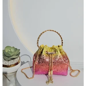 3 TONE STUD HANDLE PURSE