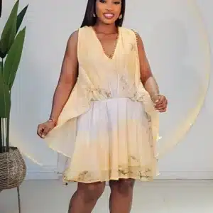 BEADED DETAIL SWING DRESS