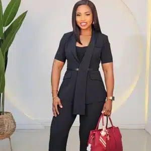 COLLAR DRAPE BLAZER & PANT SET - Image 6