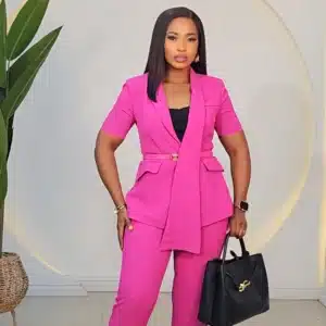 COLLAR DRAPE BLAZER & PANT SET - Image 5