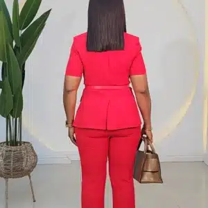 COLLAR DRAPE BLAZER & PANT SET - Image 7