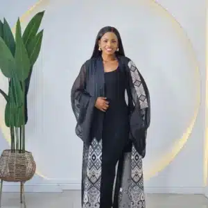 DAMASK INSERTED BELL SLEEVE KIMONO 2710 - Image 2