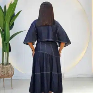 DENIM PONCHO TOP & FLARE SKIRT 2710 - Image 3