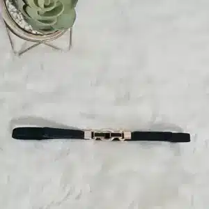 ELASTIC & LEATHER BUCKLE TUMMY SLIM BELT