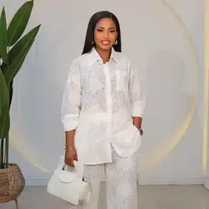 EMBROIDERY SHIRT & PANT SET