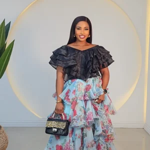 FLORAL ORGANZA LAYERS SKIRT 2710 - Image 3