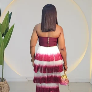 FRINGE SKIRT & BANDAGE TOP SET BD2598 - Image 3