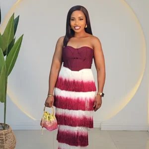 FRINGE SKIRT & BANDAGE TOP SET BD2598