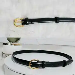 GOLD HEAD BUCKLE LEATHER BELT