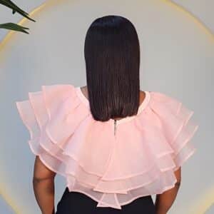 TRIPLE ORGANZA CAPE CROP TOP 2710 - Image 5