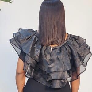 TRIPLE ORGANZA CAPE CROP TOP 2710 - Image 6