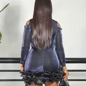 LONG SLEEVE RUFFLE HEM DRESS - Image 7