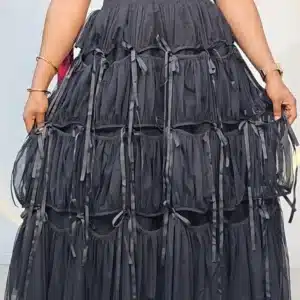 MULTI RIBBON GYPSY MESH SKIRT - Image 2