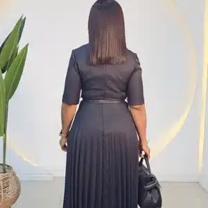 PLEATED OVERLAP COLLAR DRESS 6461 - Image 6