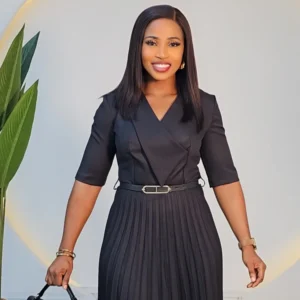 PLEATED OVERLAP COLLAR DRESS 6461 - Image 4