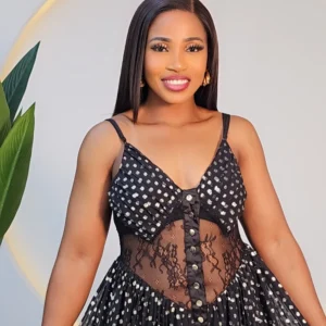 POLKA DOT PLEATED MAXI DRESS 633 - Image 2