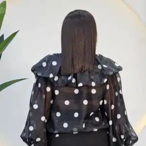 RUFFLE OFF SHOULDER POLKA DOT TOP - Image 9