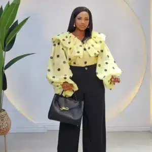 RUFFLE OFF SHOULDER POLKA DOT TOP - Image 8