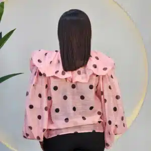 RUFFLE OFF SHOULDER POLKA DOT TOP - Image 10