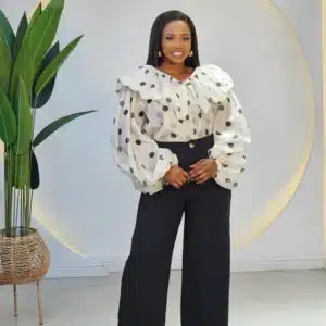 RUFFLE OFF SHOULDER POLKA DOT TOP - Image 7