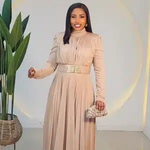 SHIMMER PLEATED EVENING DRESS 2710 - Image 2