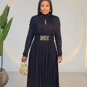 SHIMMER PLEATED EVENING DRESS 2710 - Image 4