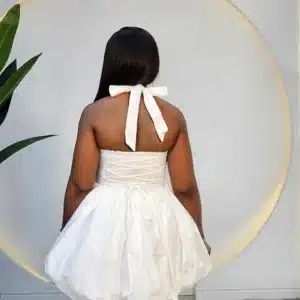 SHORT BUBBLE HALTER NECK DRESS - Image 9