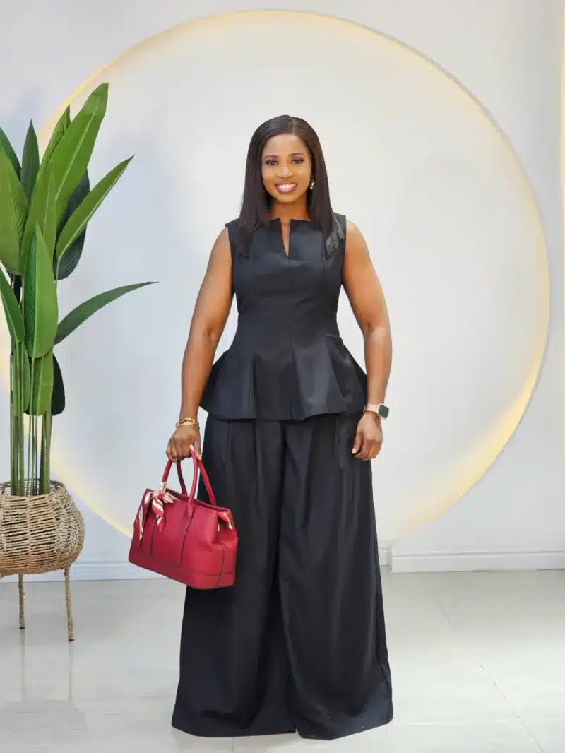 SLEEVELESS PEPLUM PALAZZO PANT SET