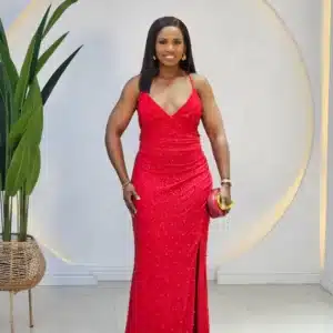 SPAG LACE UP BACK HEM DRESS