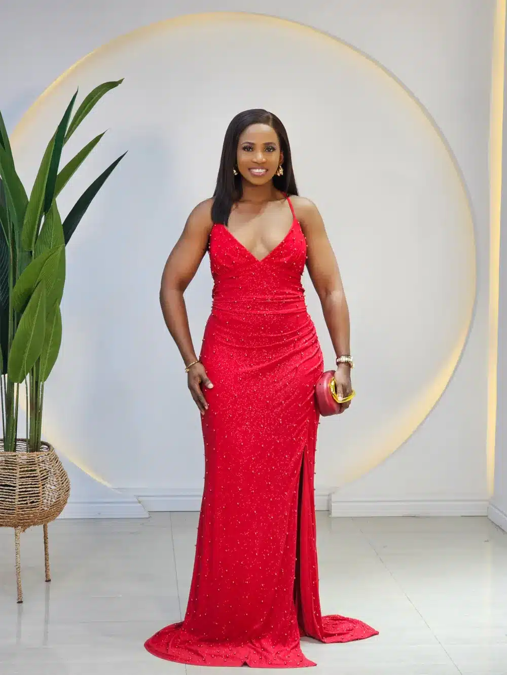 SPAG LACE UP BACK HEM DRESS