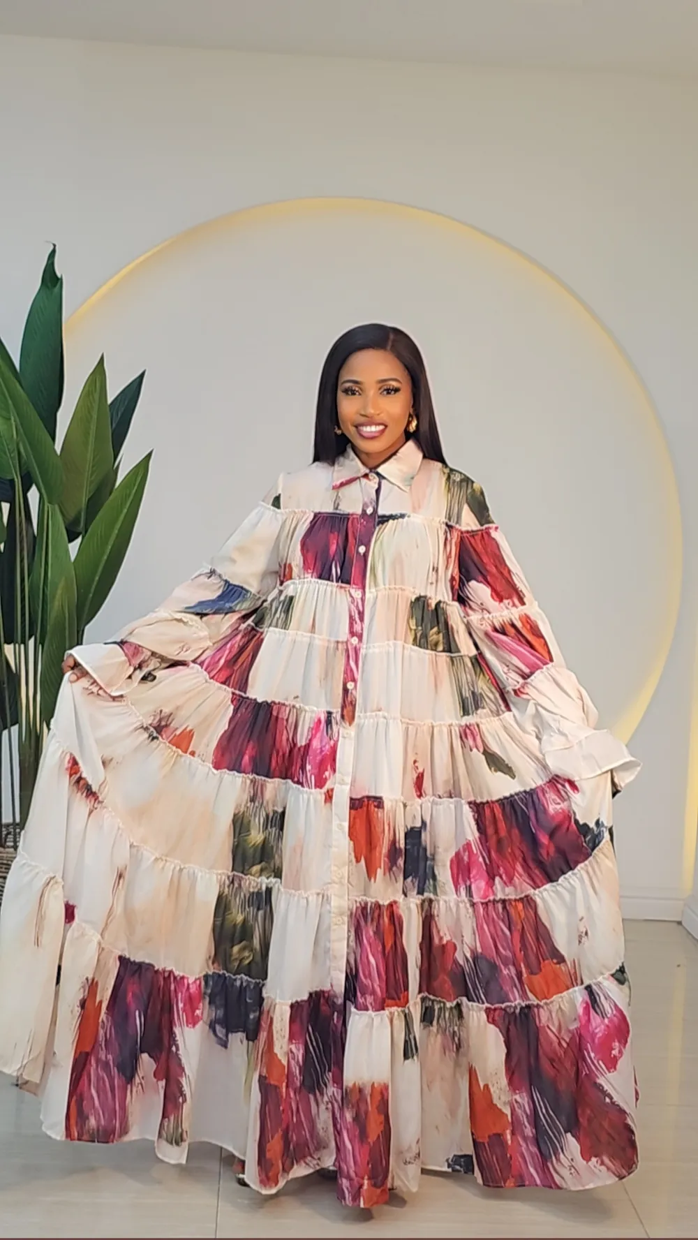 SPLASH COLOUR GYPSY LONG DRESS 828