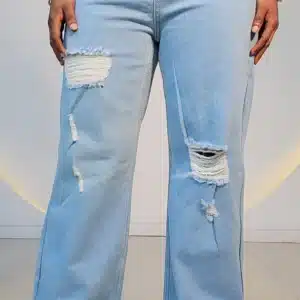 STRAIGHT CUT RIPPED MOM JEANS - Image 2