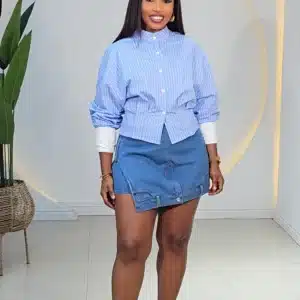 STRIPE SHIRT & SHORT SET - Image 2