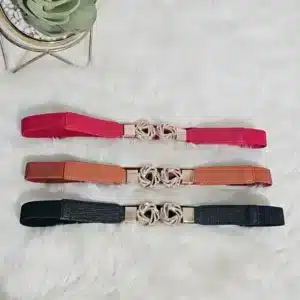 STUDDED TWIST ELASTIC SLIM BELT