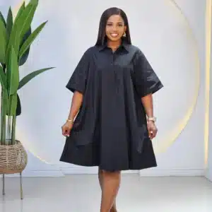 TURN UP SLEEVE TUNIC DRESS