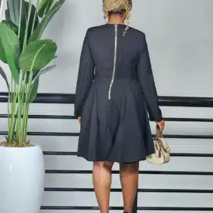 V NECK DUBLE BREASTED CASEMENT DRESS - Image 5