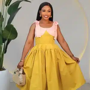 2-TONE KNOT SPAG SKATER DRESS 838 - Image 2